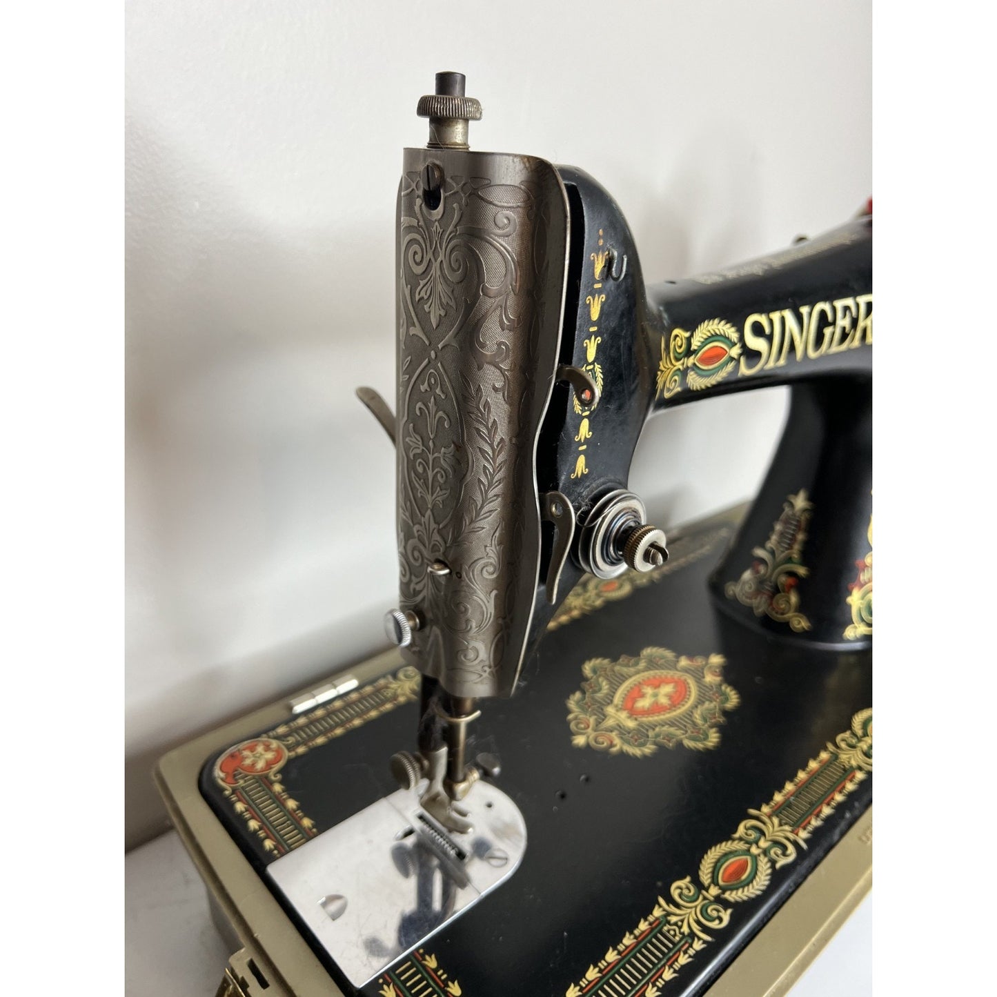 Singer Red Eye Mdl 66 Treadle Sewing Machine Head /Attachments Serviced & Tested