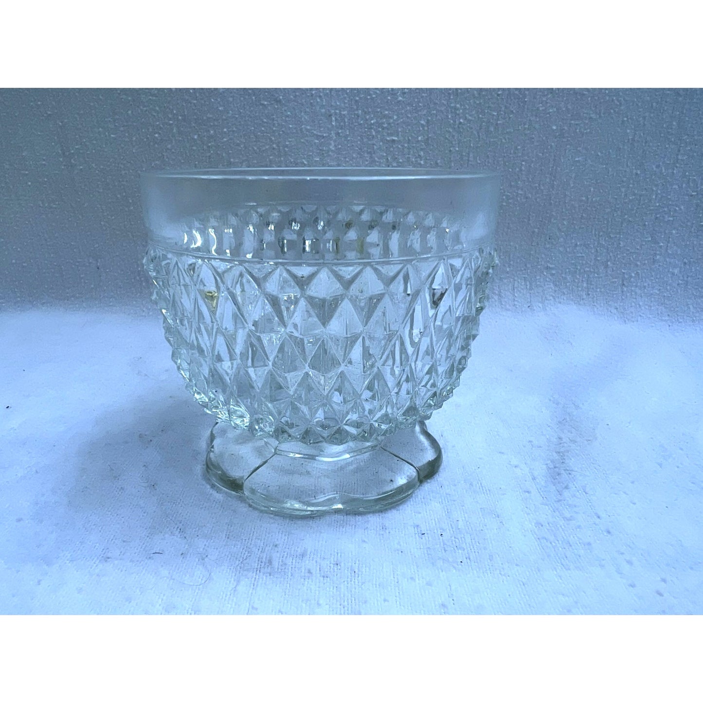Vintage Indiana Glass Diamond Point 3 pc Sugar & Cream Tray Set w/ Original Box