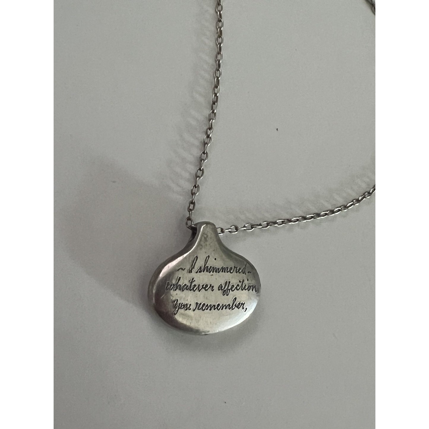 Jeanine Payer Pendant Necklace Sterling Silver - Sylvia Plath Quote VERY Rare
