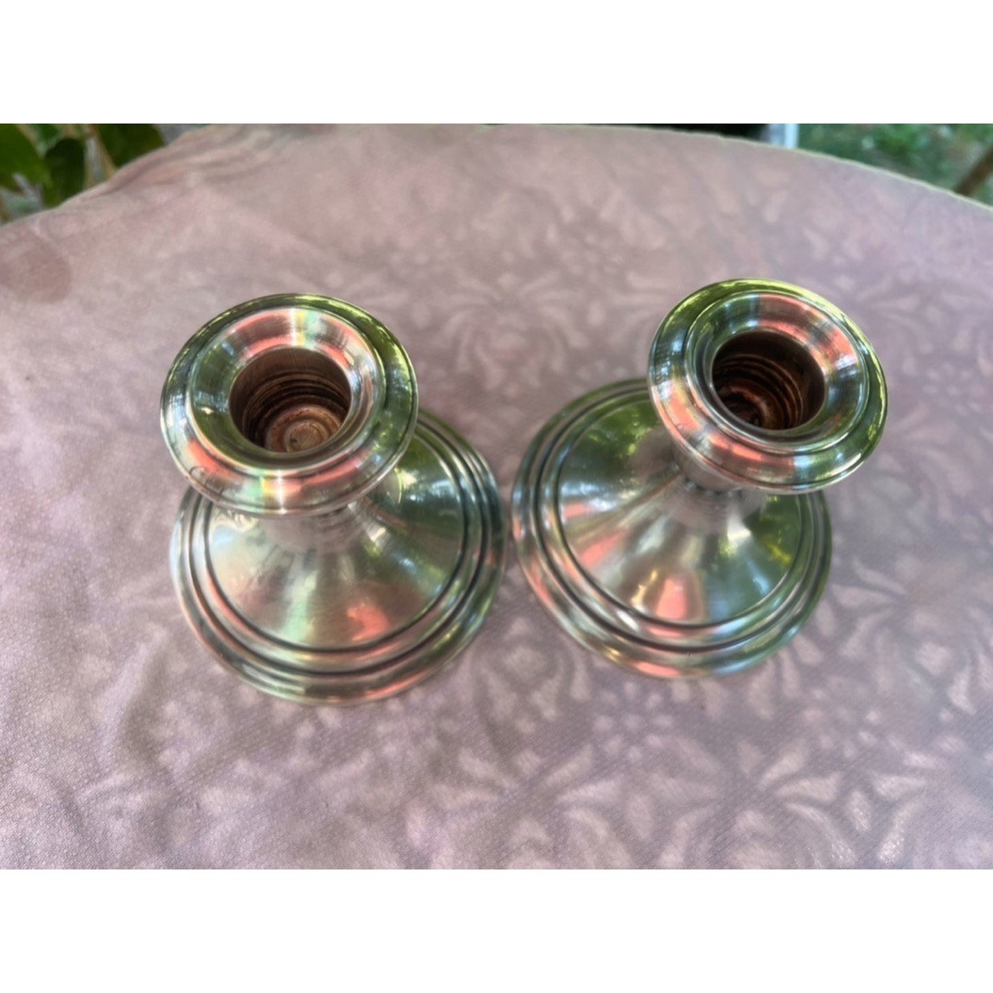 Gorham Vintage YC3003 Silver Electro Plate Weighted 5" Candleholders Set of 2