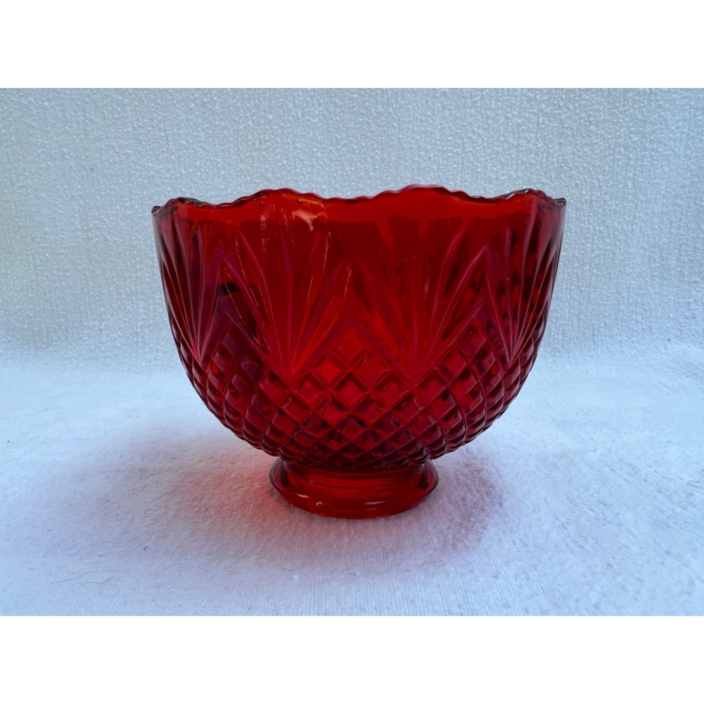 Vintage L.E. Smith Glass Pineapple Fairy Lamp SHADE ONLY, Ruby Red, UV Glows