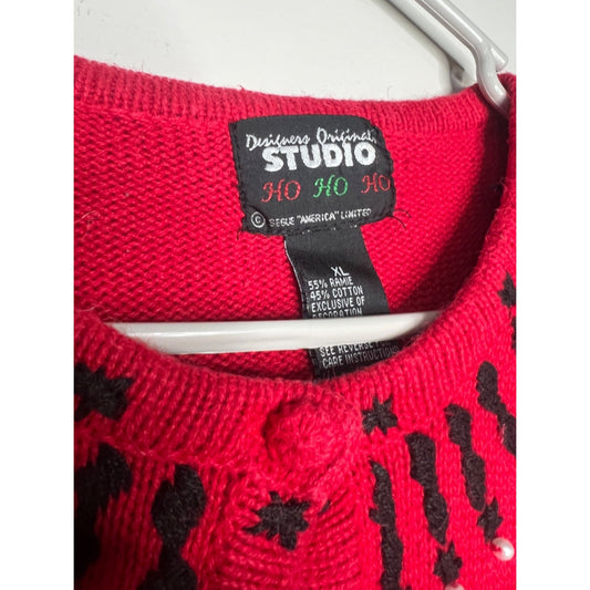 Designers Originals Studio Women's Ugly Christmas Sweater XL Long Sleeve Red