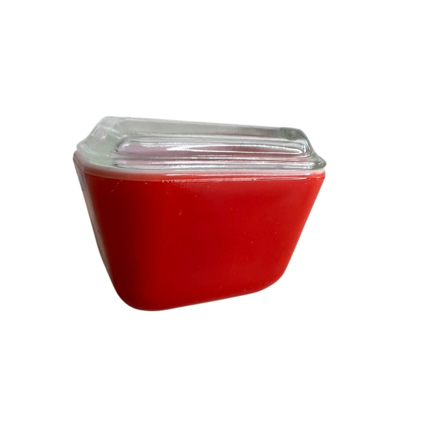 Vintage Pyrex Primary Red Refrigerator Dish w/ Ribbed Lid 1950s 1960s 501 MCM