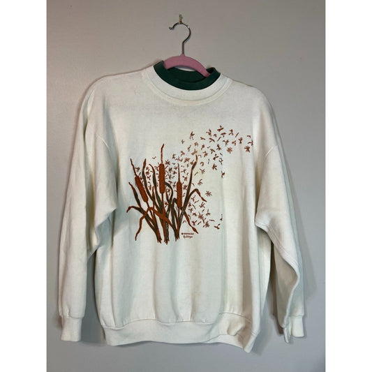 Vintage Morning Sun Sweatshirt Petite Medium Pullover Crew Neck Y2K 90's