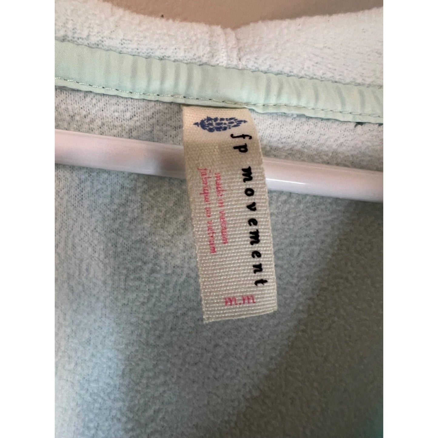 Free People Movement Dream Team Medium Aqua Blue Fleece Hoodie M