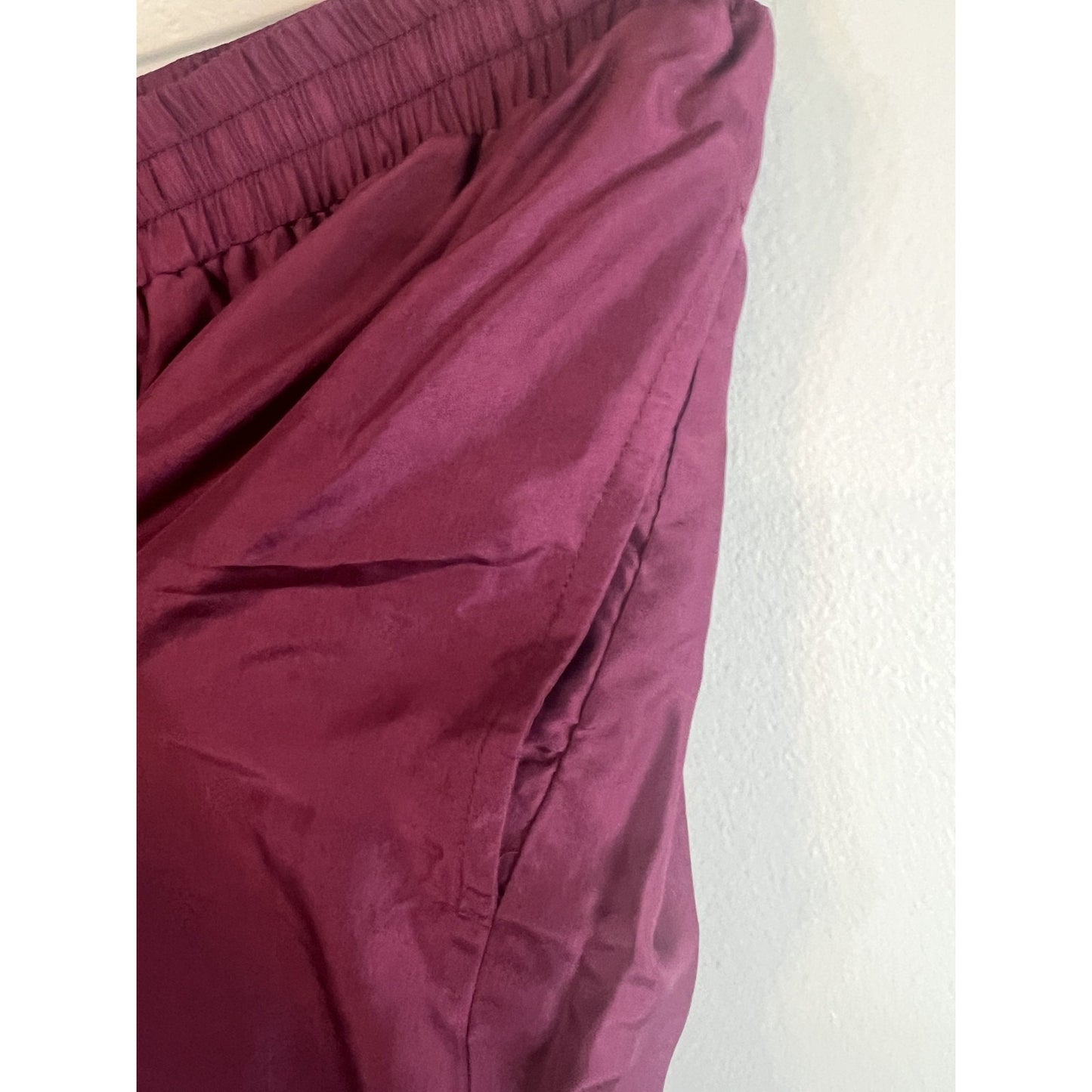 VTG 90's Oleg Cassini L Merlot Silk Lightweight Jacket Pants Track Suit Roper