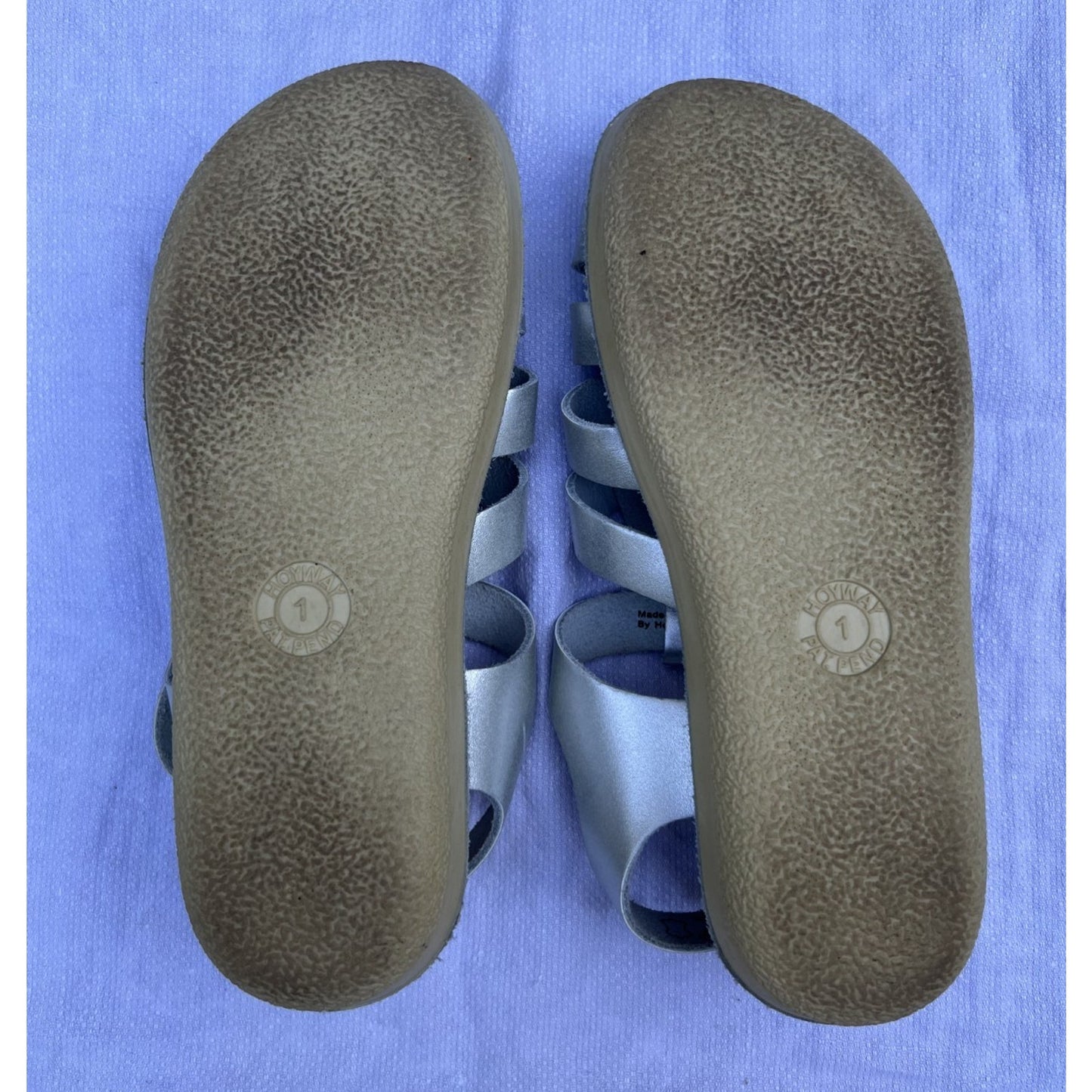 Sun-San Original Salt Water Sandals Girls Size 1 Silver
