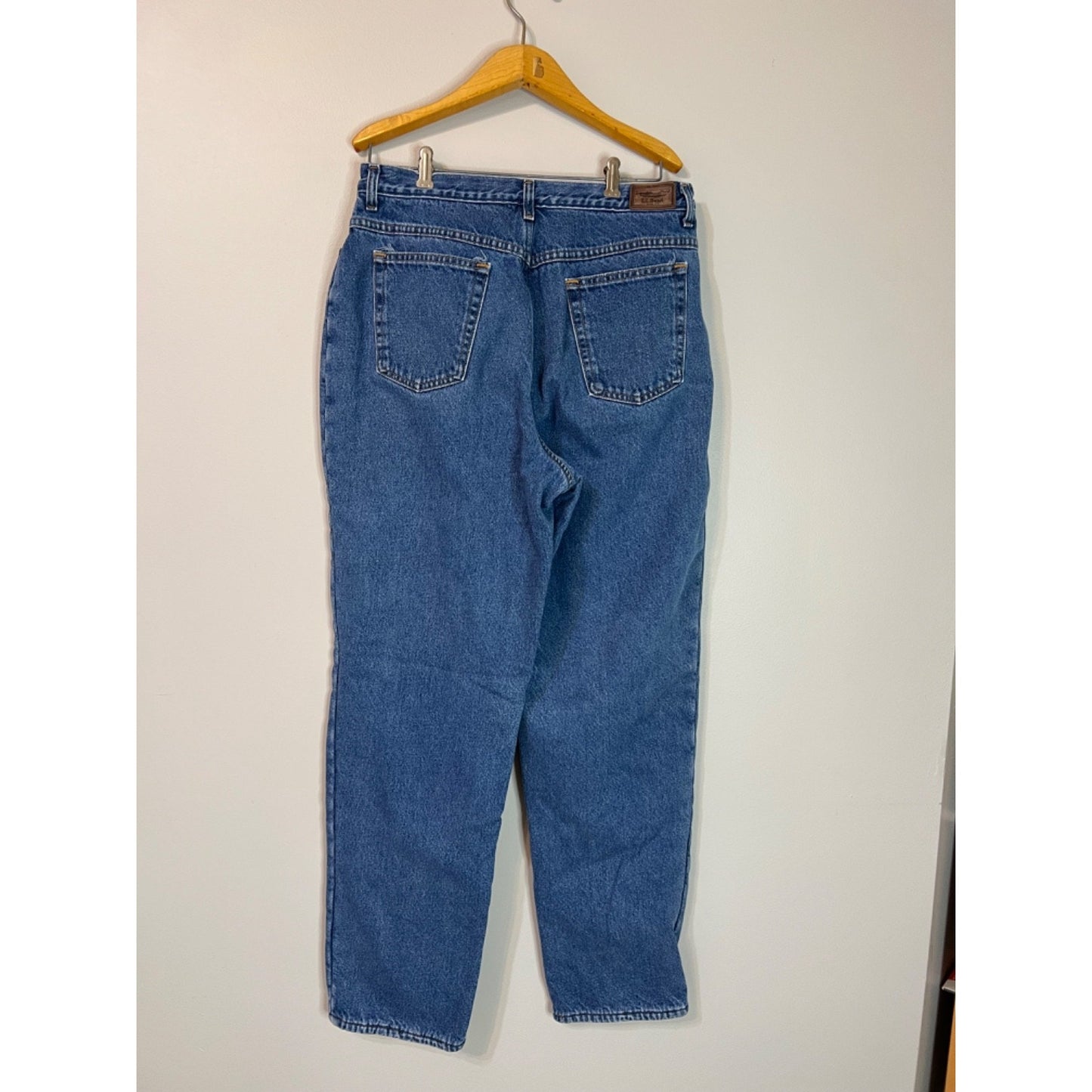 Vintage LL Bean Double L Relaxed Fit Fleece Lined Jeans Womens 16 Tall 90s