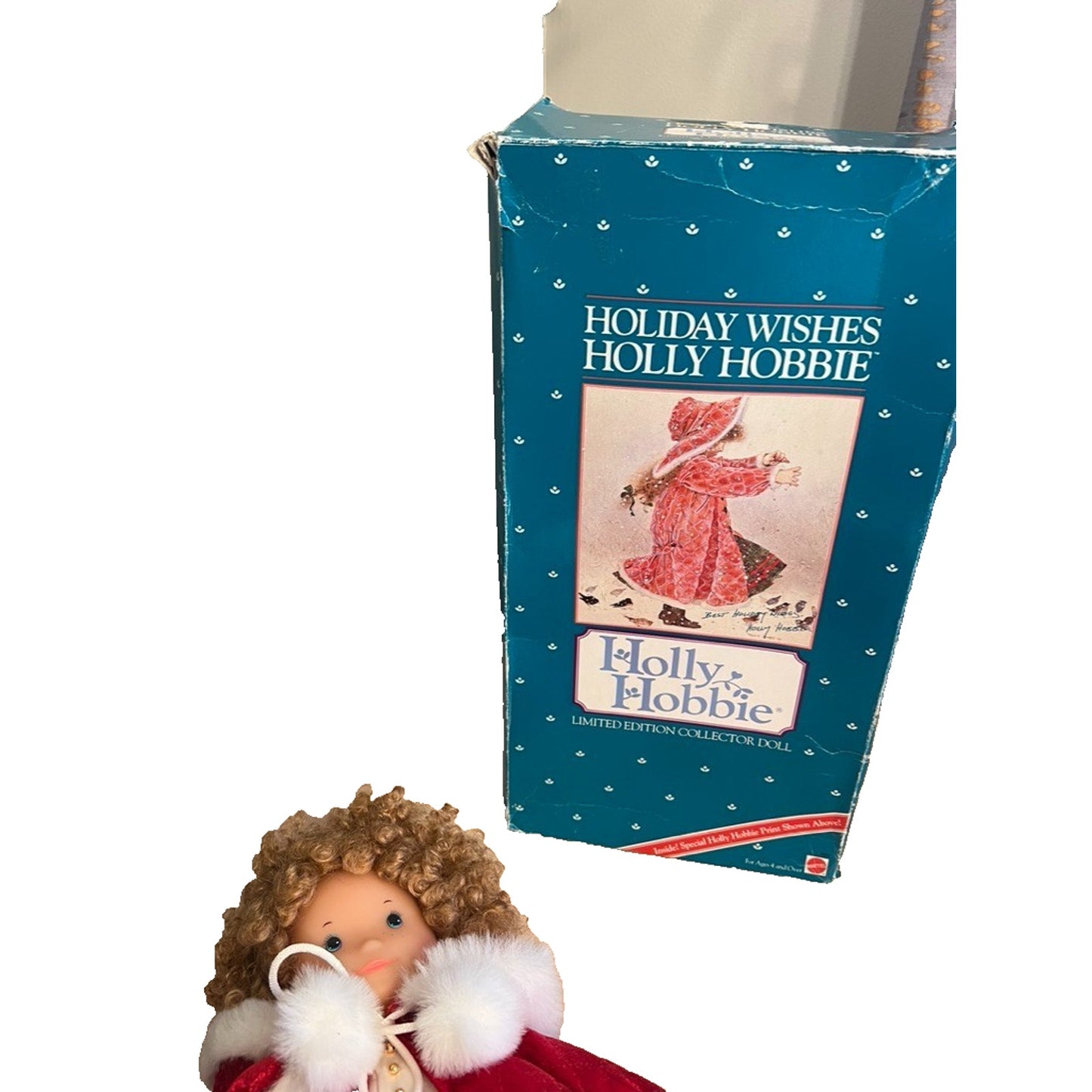 Holiday Holly Hobbie Doll Christmas Red Dress 14 1/2" 1990 Print NIB 5406 VTG