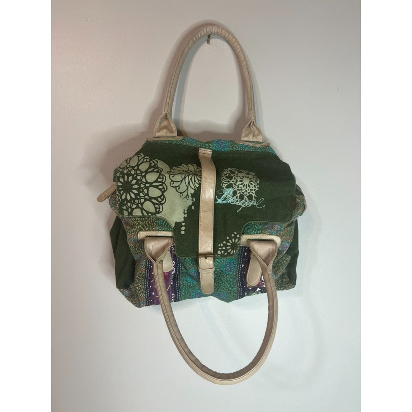 Desigual Artsy Colorful Polkadot Leather Convertible Messenger Bag | Women's OS