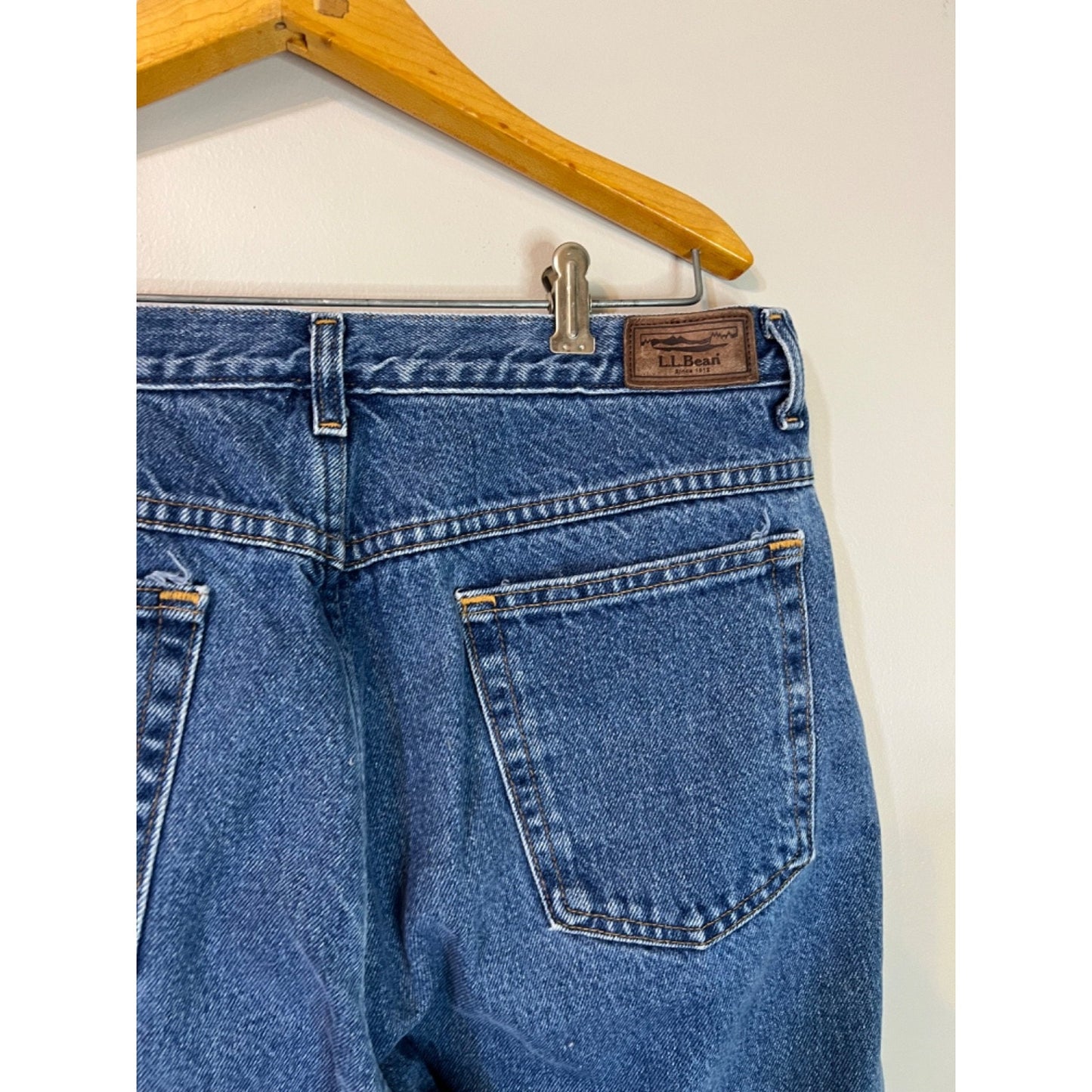 Vintage LL Bean Double L Relaxed Fit Fleece Lined Jeans Womens 16 Tall 90s