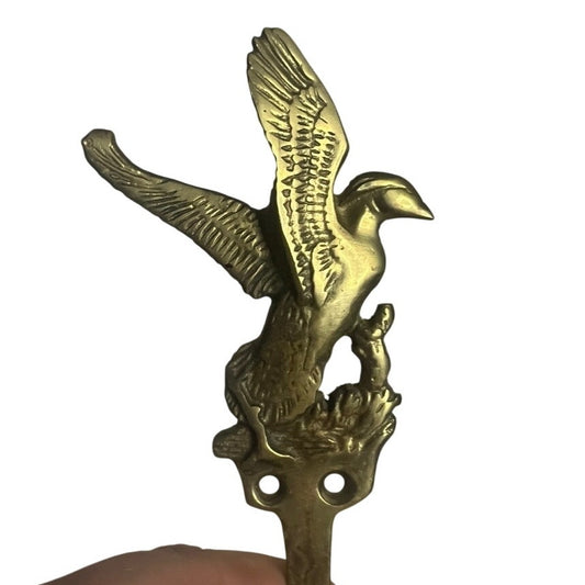 Vintage Brass Duck or Goose Coat Hook.