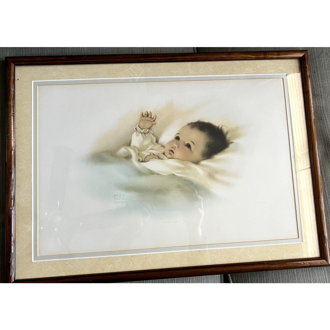 BESSIE PEASE GUTMANN (1876-1960) "Awakening" 25"x18" Wood Framed