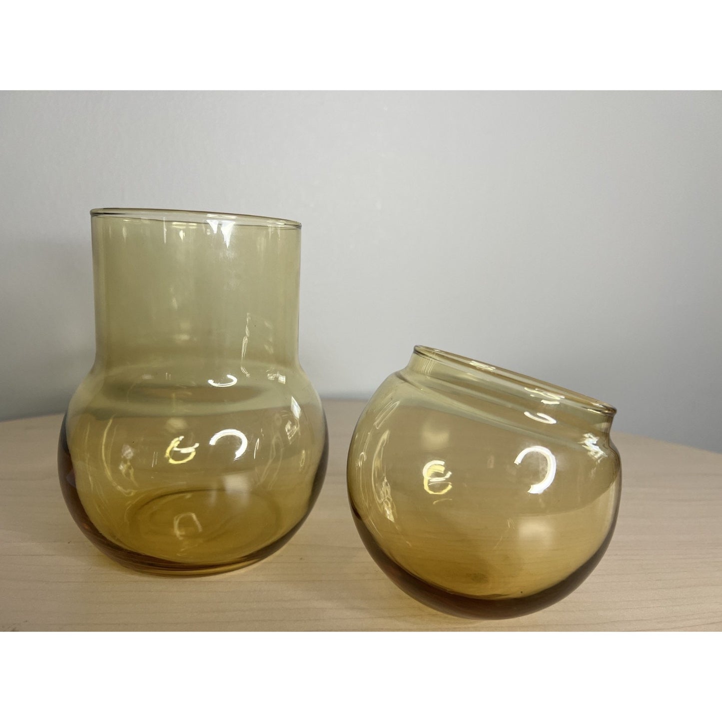 Vintage Federal Glass Glassics Sun Gold Roly Poly Bubble Jar Canister