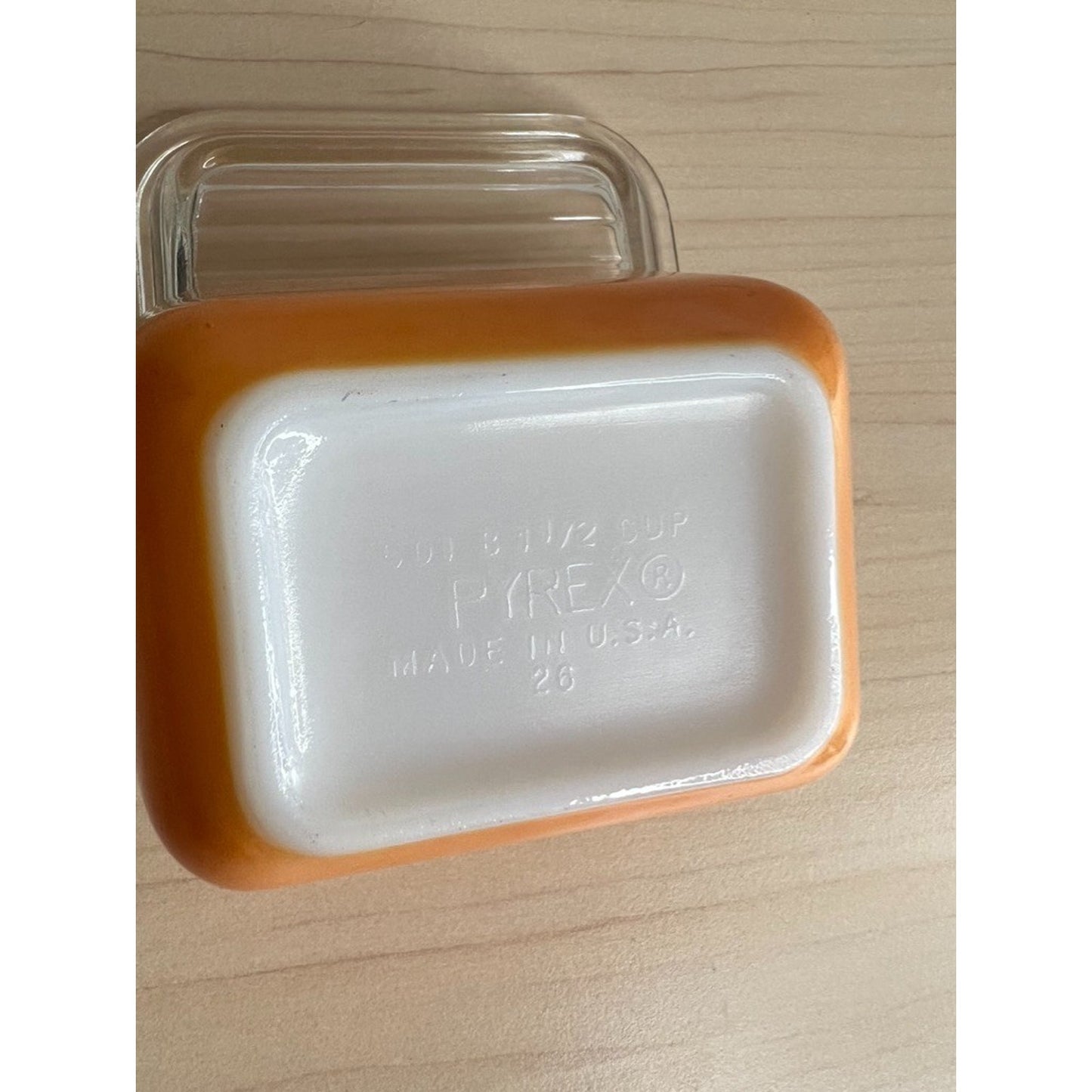 Vintage Pyrex 501 Butterscotch Orange Gold Refrigerator Dish w/ Lid RARE