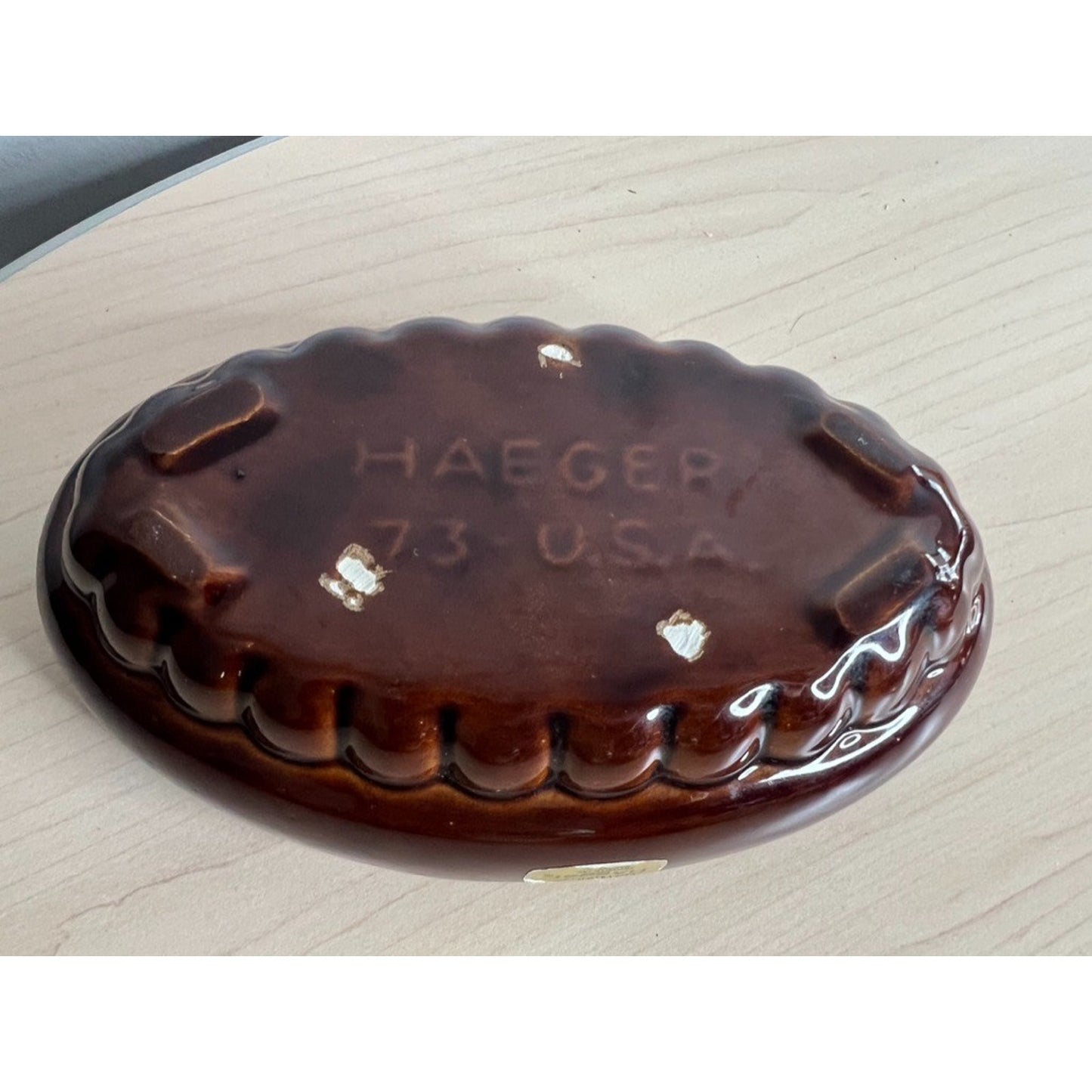 Vintage Haeger Brown Glaze Oval Planter Plants Succulent A129