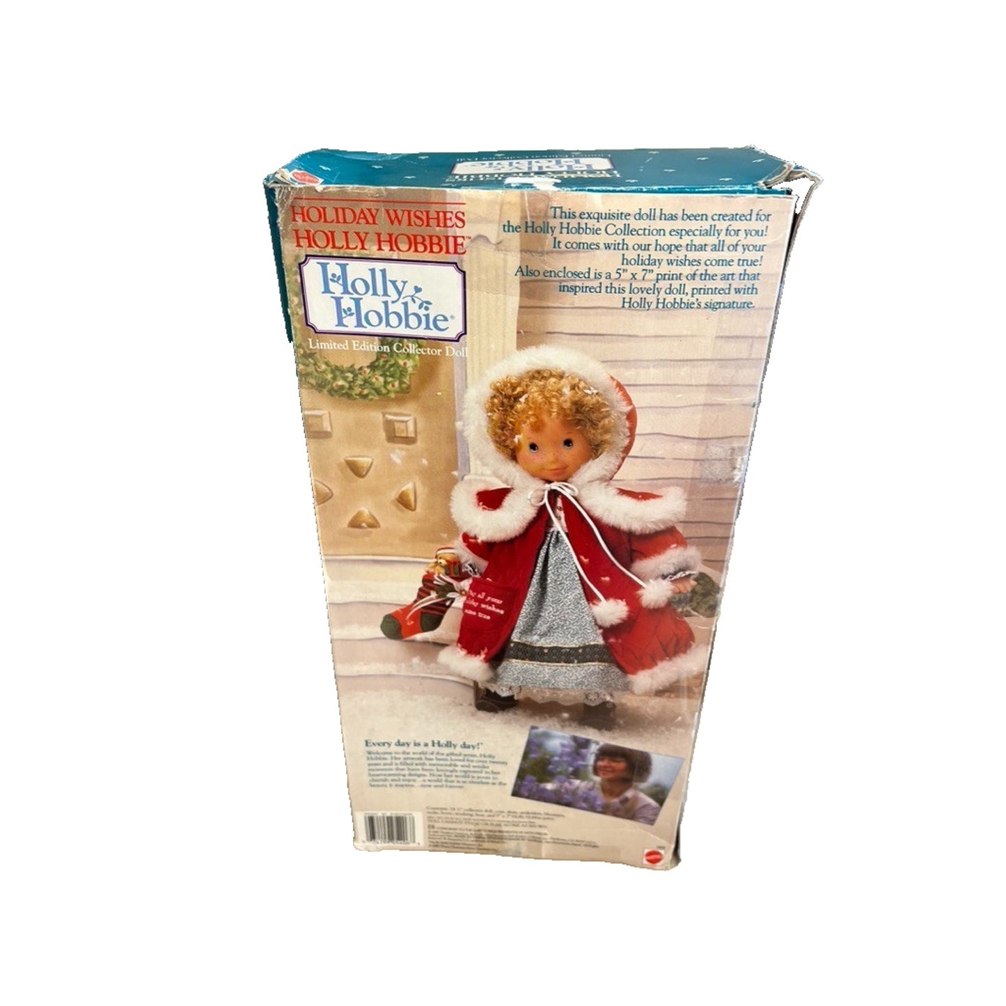 Holiday Holly Hobbie Doll Christmas Red Dress 14 1/2" 1990 Print NIB 5406 VTG