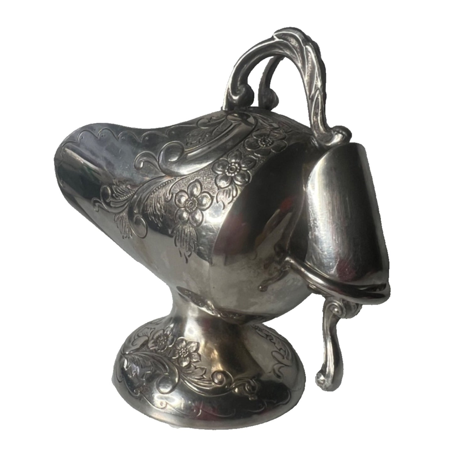 Vintage Victorian Style Silver Plate Sugar Salt Scuttle with Scoop For Serving