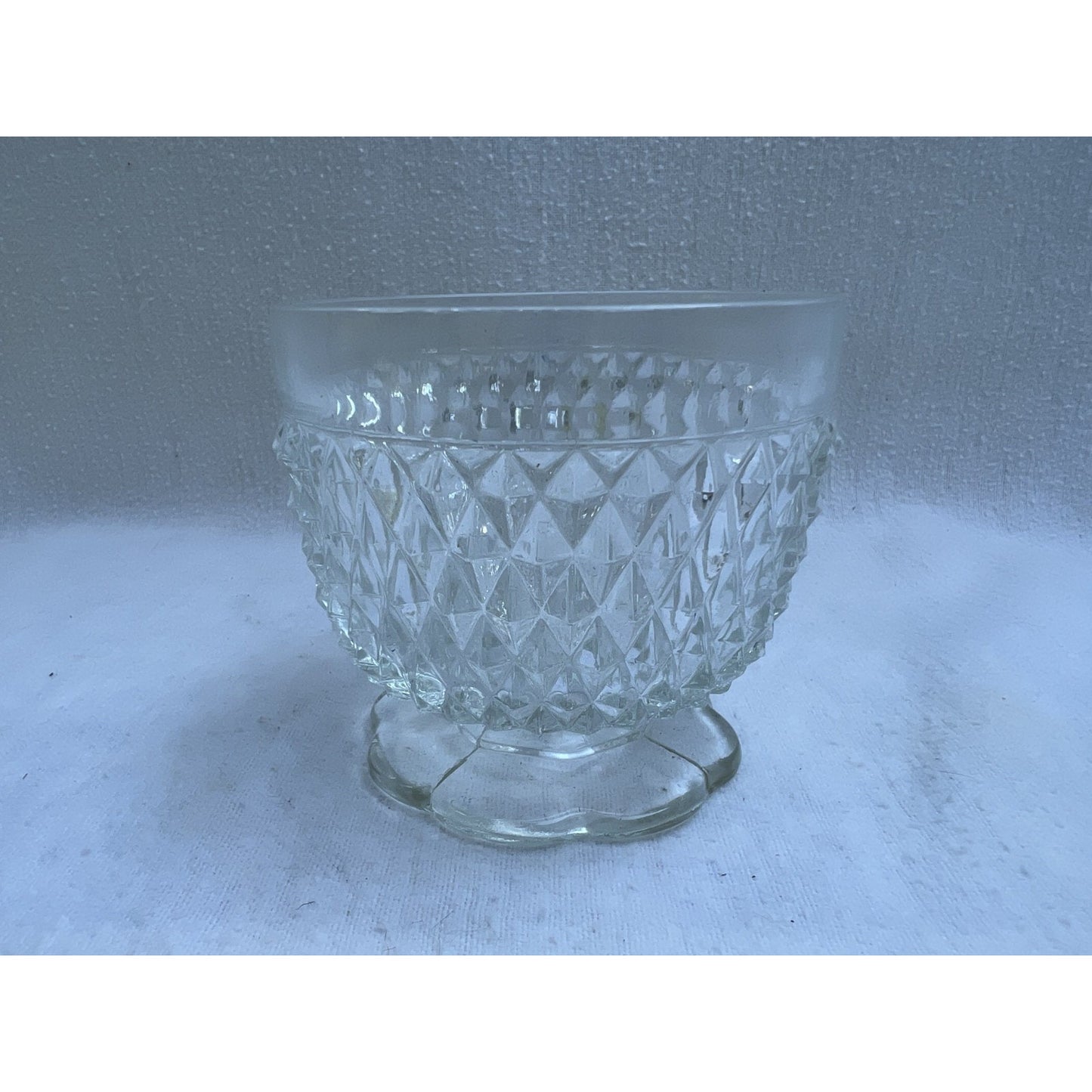 Vintage Indiana Glass Diamond Point 3 pc Sugar & Cream Tray Set w/ Original Box
