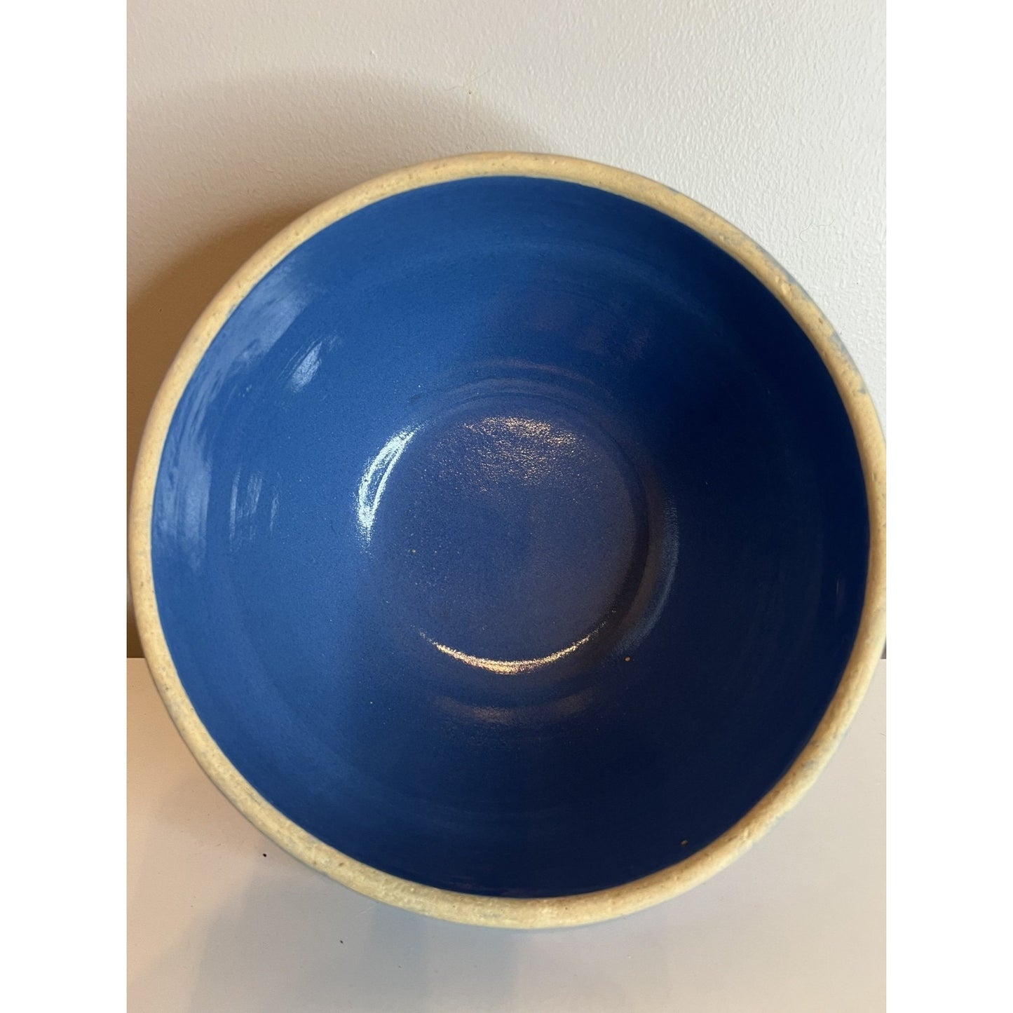 Antique A. D. Ruckels Salt Glaze Stoneware Mixing Bowl-Picket Fence 9” Primitive