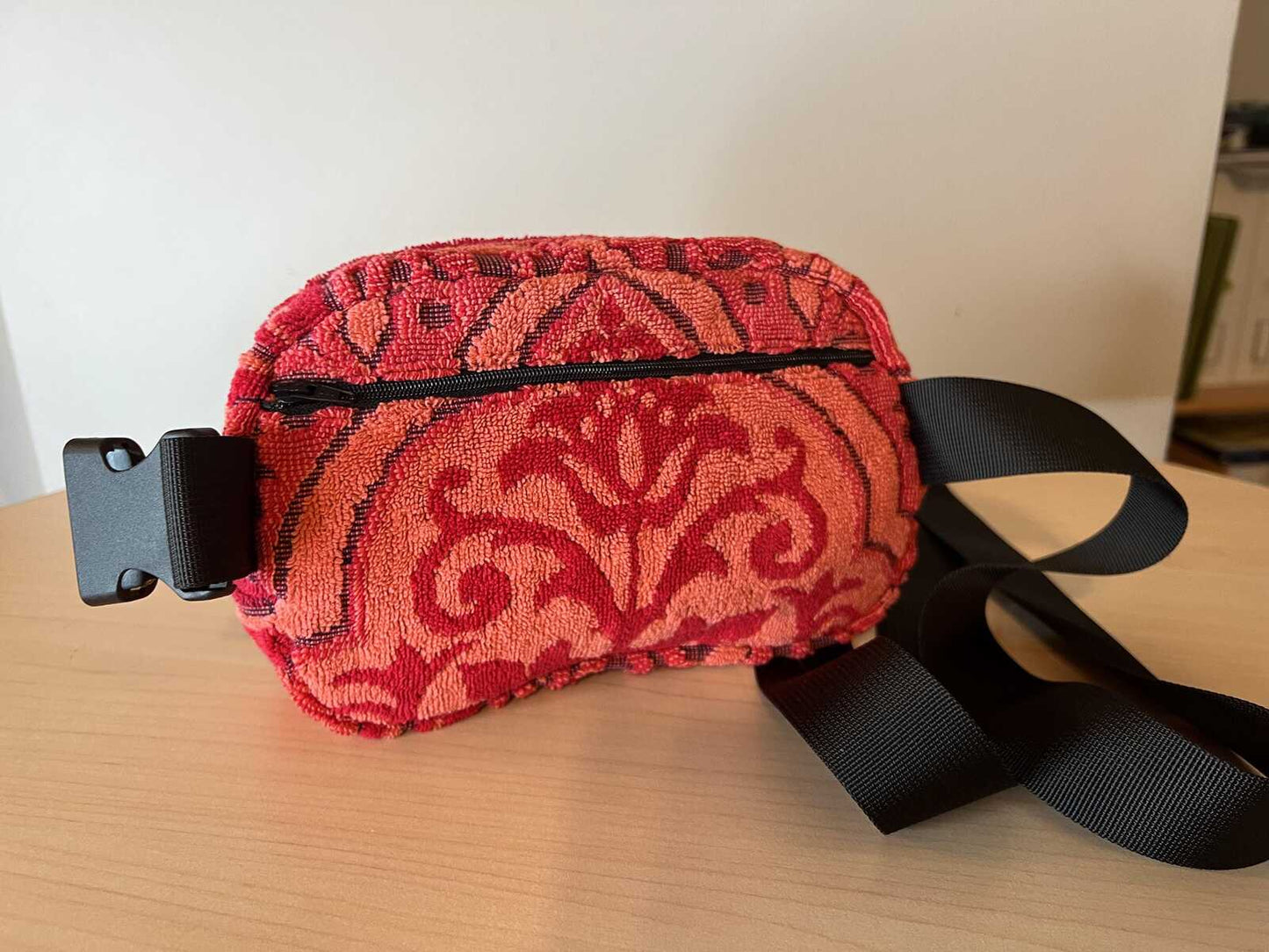 Vintage Red Orange Callaway Towel Crossbody Fanny Pack Bag