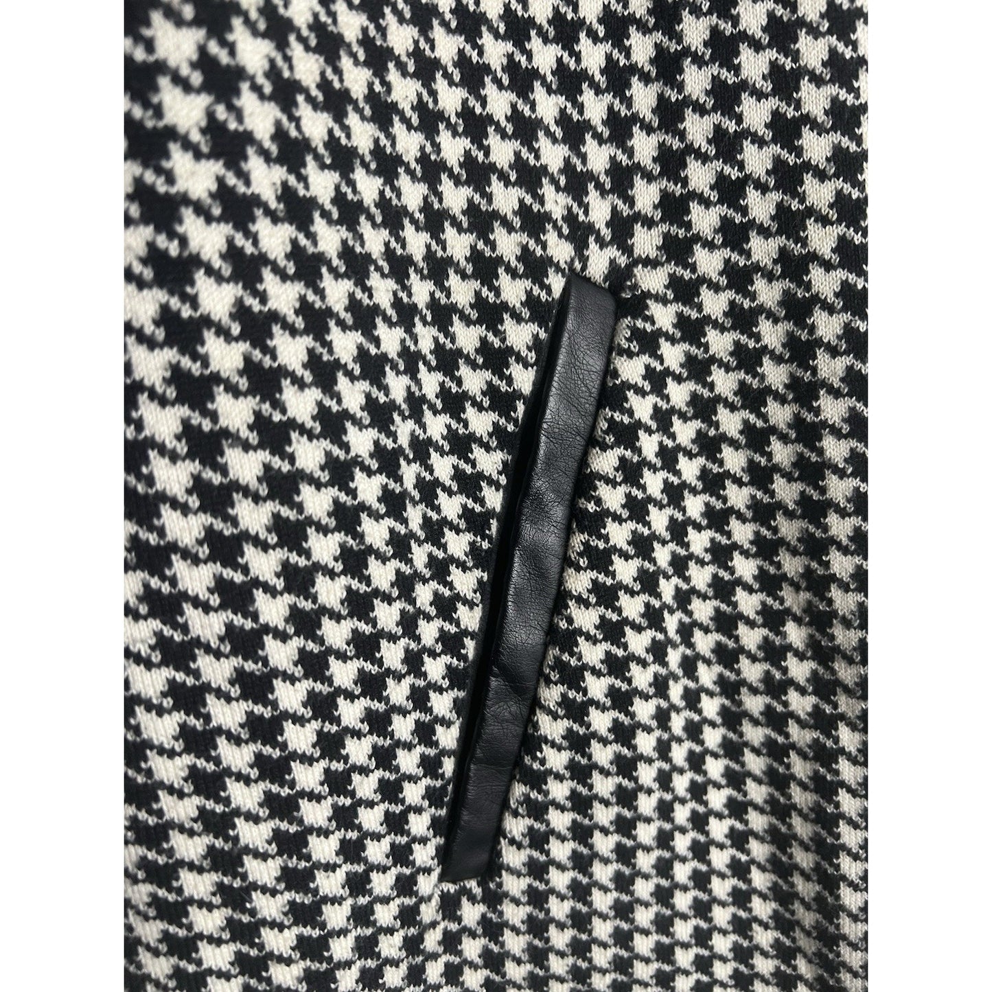 LAUREN Ralph Lauren Leather Piping Houndstooth Dress Women Size Large Genuine