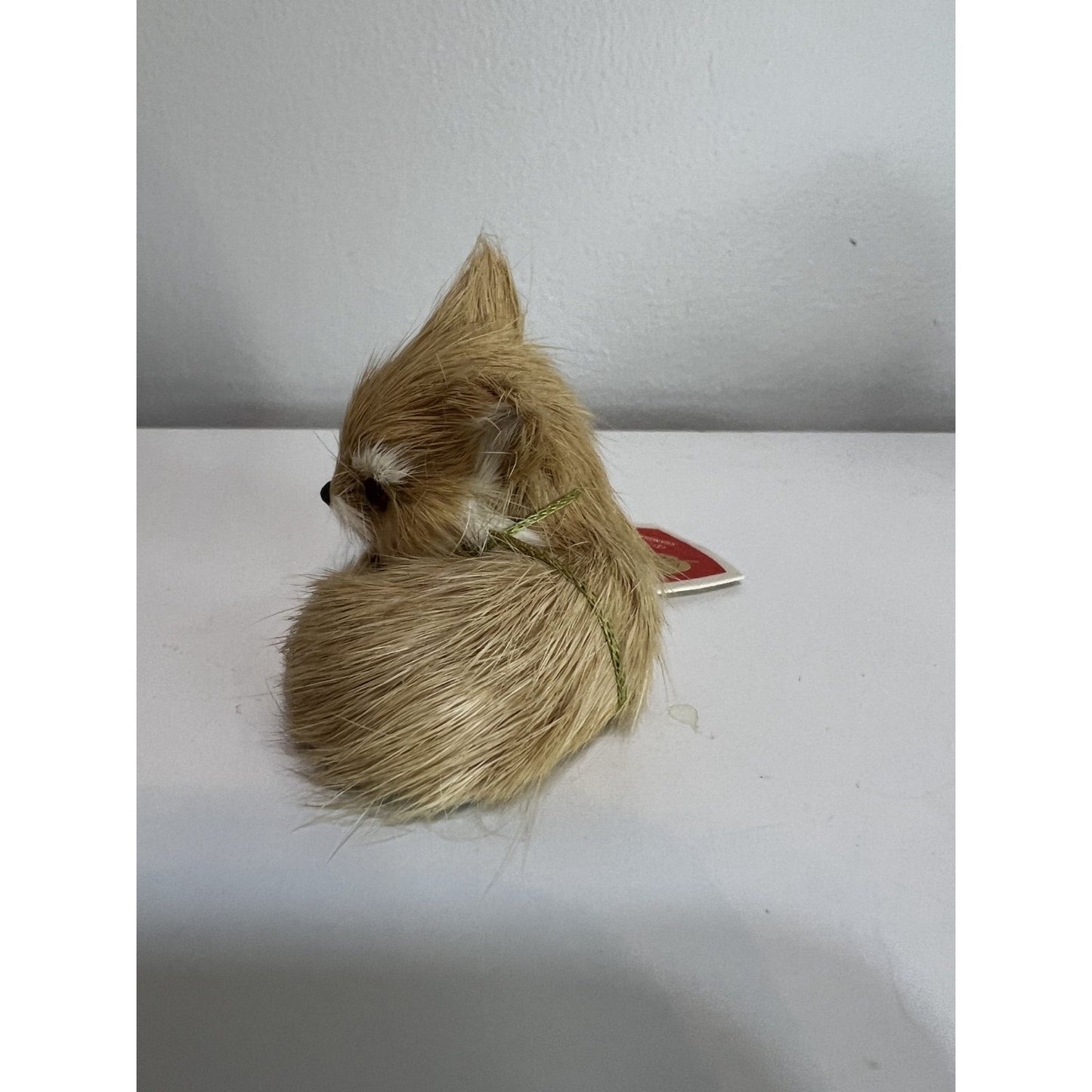 Vintage NWT Golden Leaf Real Rabbit Fur Animal Figure Fox 3"