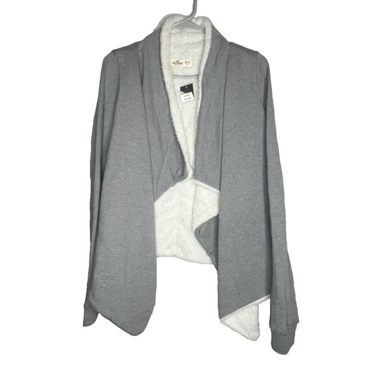NWT Hollister Sherpa Lined Cardigan Jacket Sweater Women’s Size XS/S Light Gray