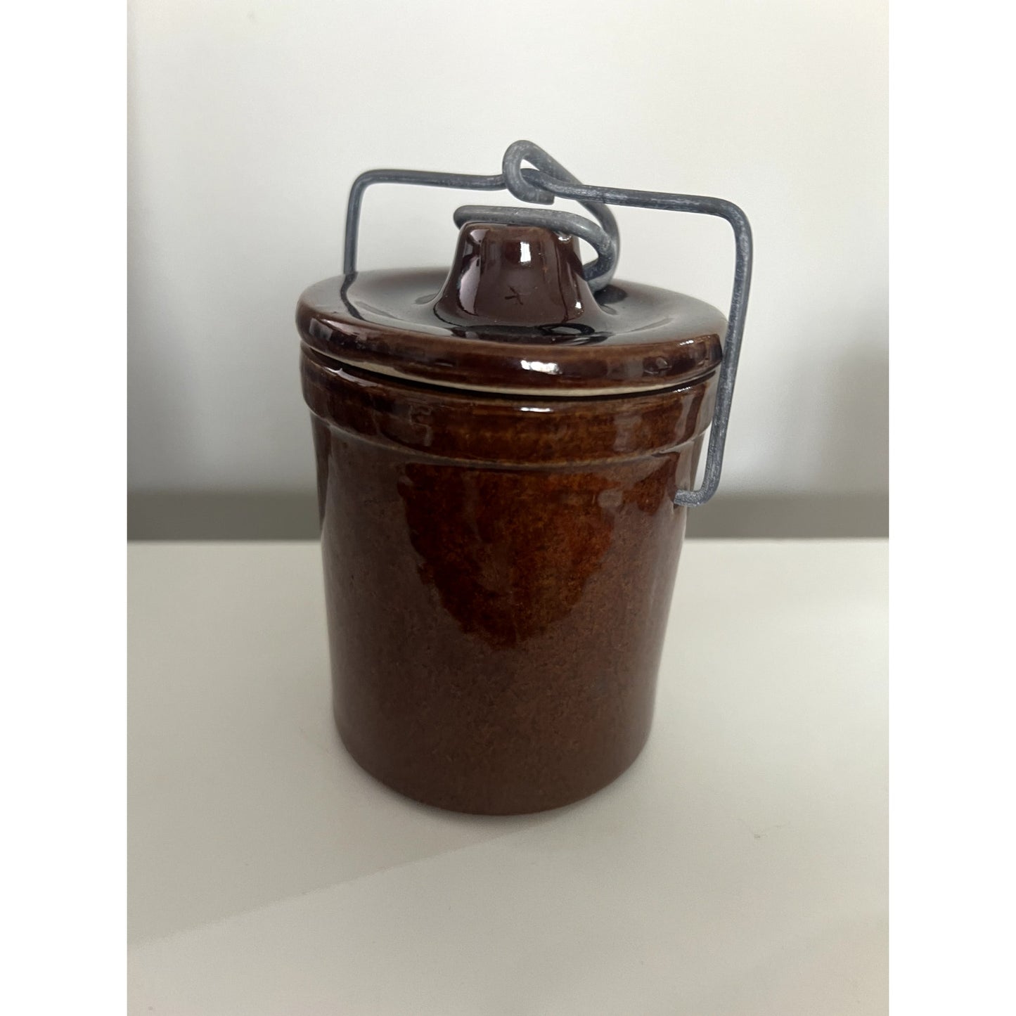 Vintage Stoneware Cheese Butter Crock W/ Locking Lid & Sourdough Starter