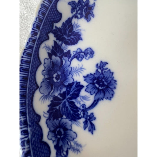 Antique Flow Blue Platter-Alfred Meakin – Regina Pattern – 1870-1882