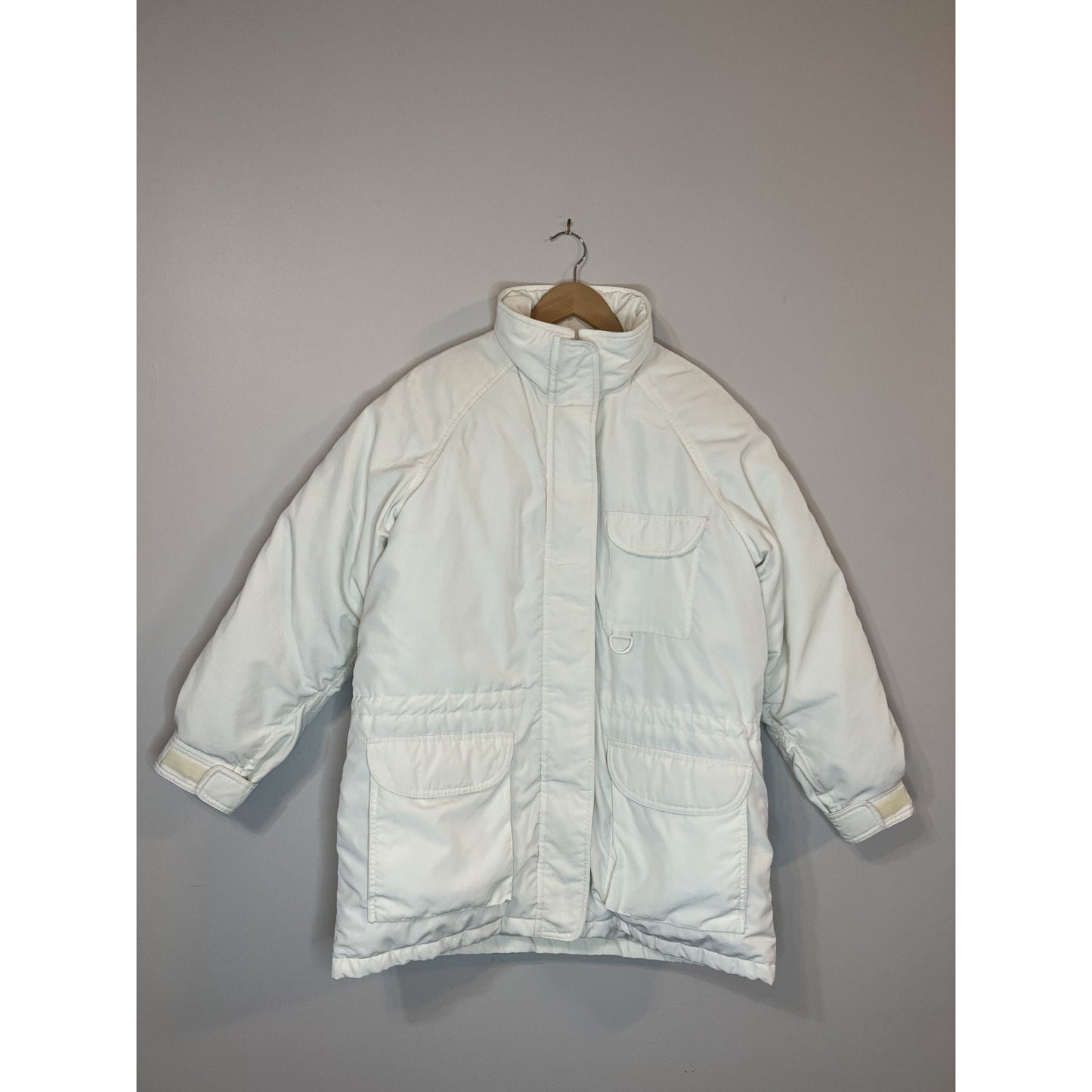Vintage 80s Eddie Bauer Goose Down Jacket Coat Parka Winter White Large