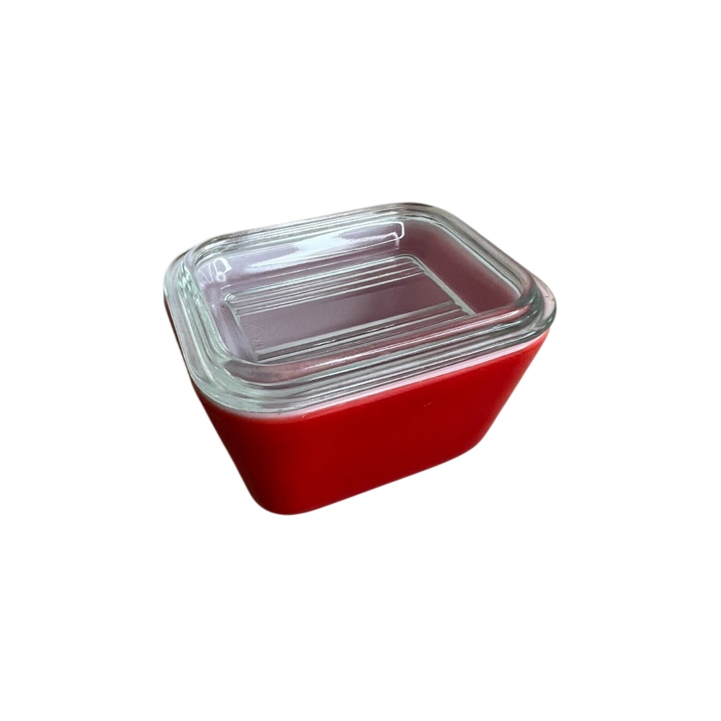 Vintage Pyrex Primary Red Refrigerator Dish w/ Ribbed Lid 1950s 1960s 501 MCM