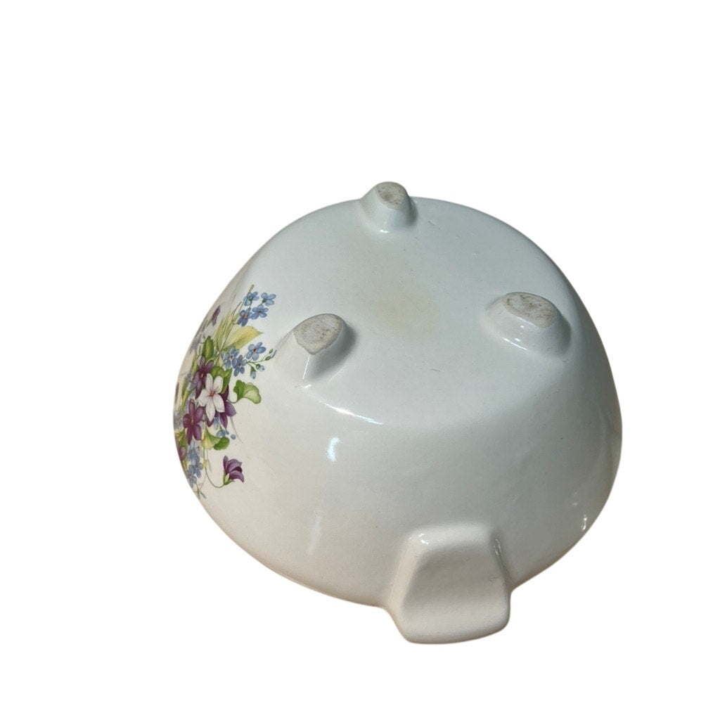 Vintage Spectrum Self Watering African Violet Pot Cream With Floral Decal