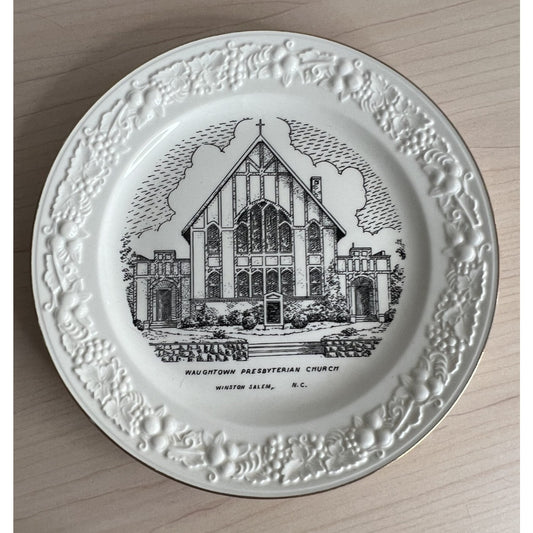 1950 Waughtown Presbyterian Church Plate, Winston Salem NC Vintage USA