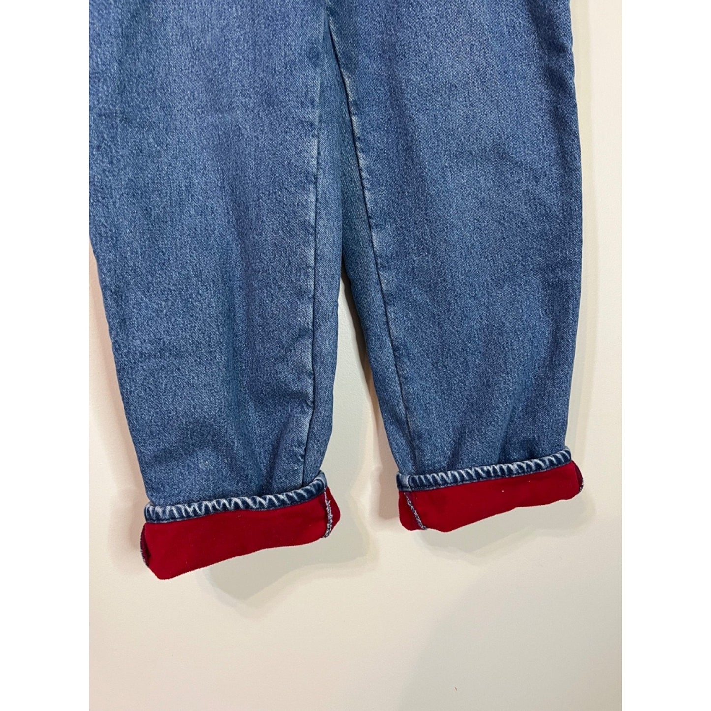 Vintage LL Bean Double L Relaxed Fit Fleece Lined Jeans Womens 16 Tall 90s