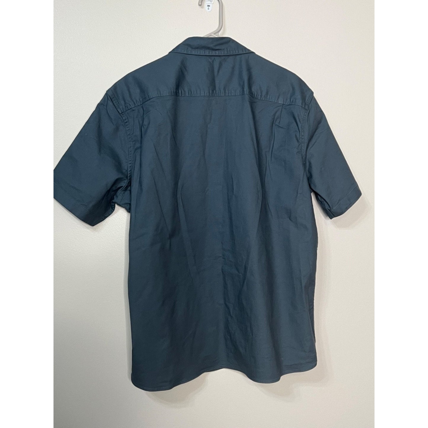 LL Bean Blue Large BeanFlex Twill Shirt Mens Untucked Fit Canvas Slate Blue