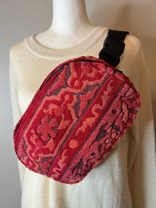 Vintage Red Orange Callaway Towel Crossbody Fanny Pack Bag
