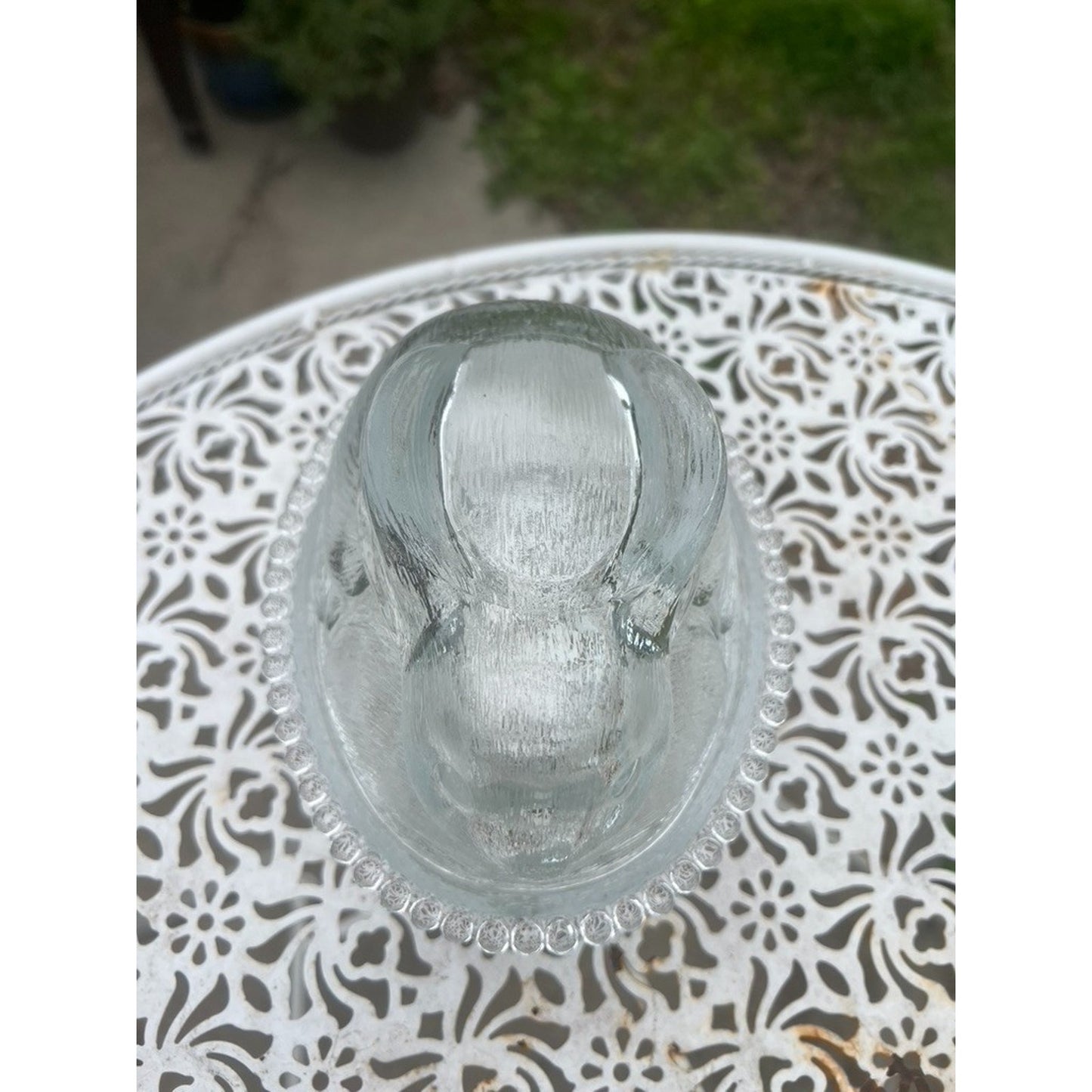 Indiana Glass Bunny Rabbit On Nest Candy Dish with Lid