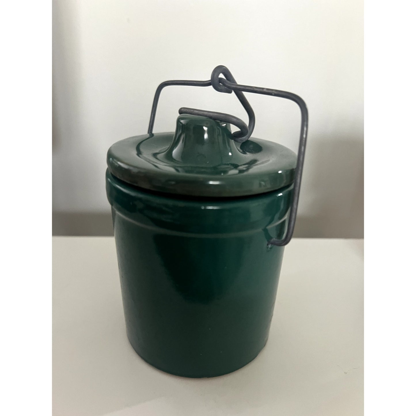 Vintage Stoneware Cheese Butter Crock W/ Locking Lid & Sourdough Starter