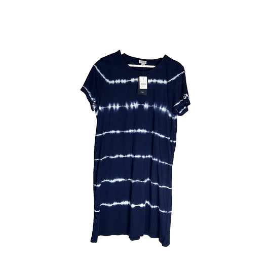 NWT J.Crew Navy & White Tie Dyed T Shirt Cotton Summer Dress