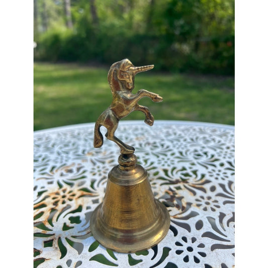 Vintage Brass Unicorn Bell