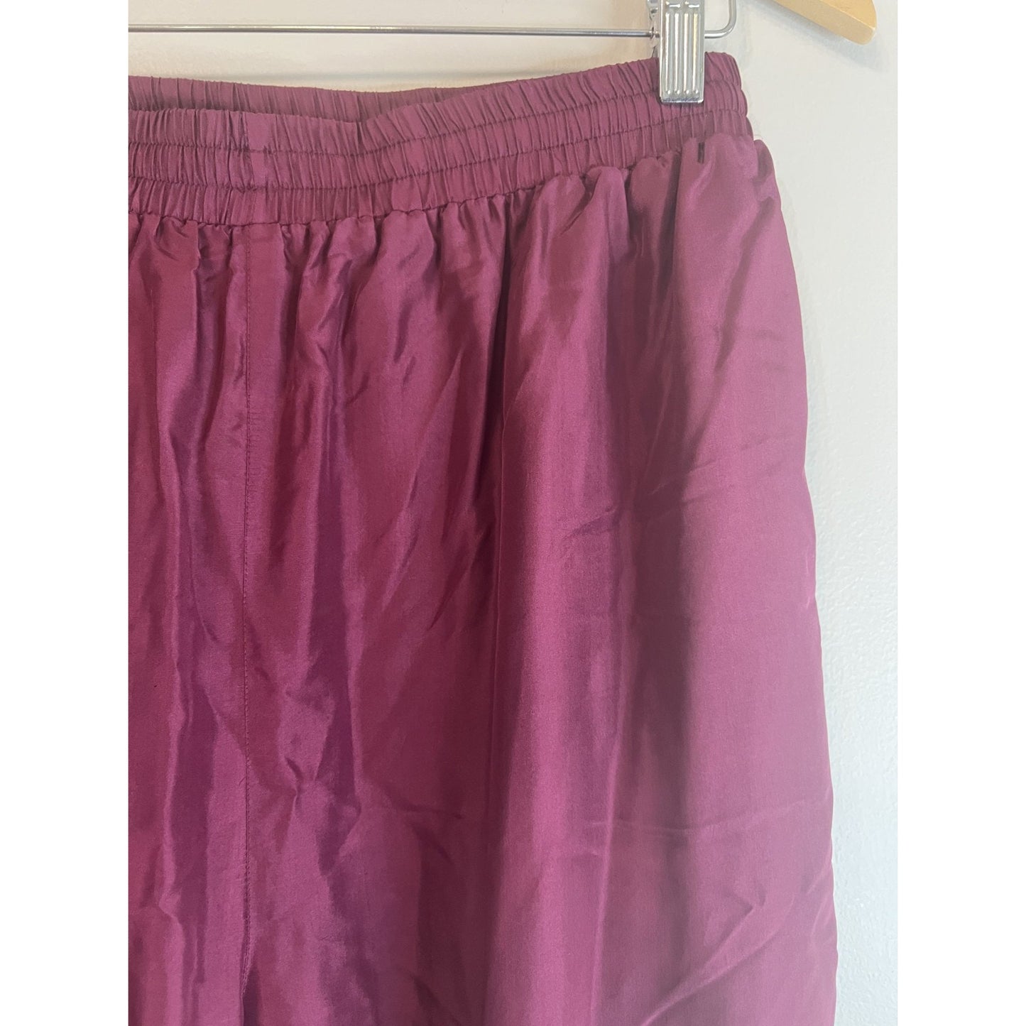 VTG 90's Oleg Cassini L Merlot Silk Lightweight Jacket Pants Track Suit Roper