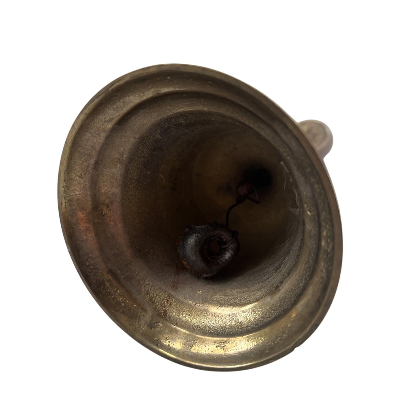 Vintage antique brass bell, brass and wood classic Captain's bell, Nautical wood