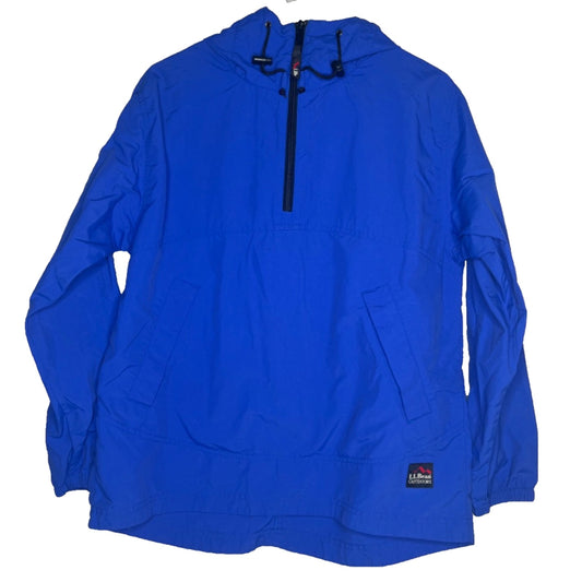 Vintage LL Bean Anorak Jacket Pullover Coat 1990s Royal Blue Small