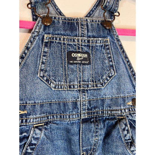 Vintage OshKosh B'gosh Overalls 12 Months Blue Denim Vestbak Made USA