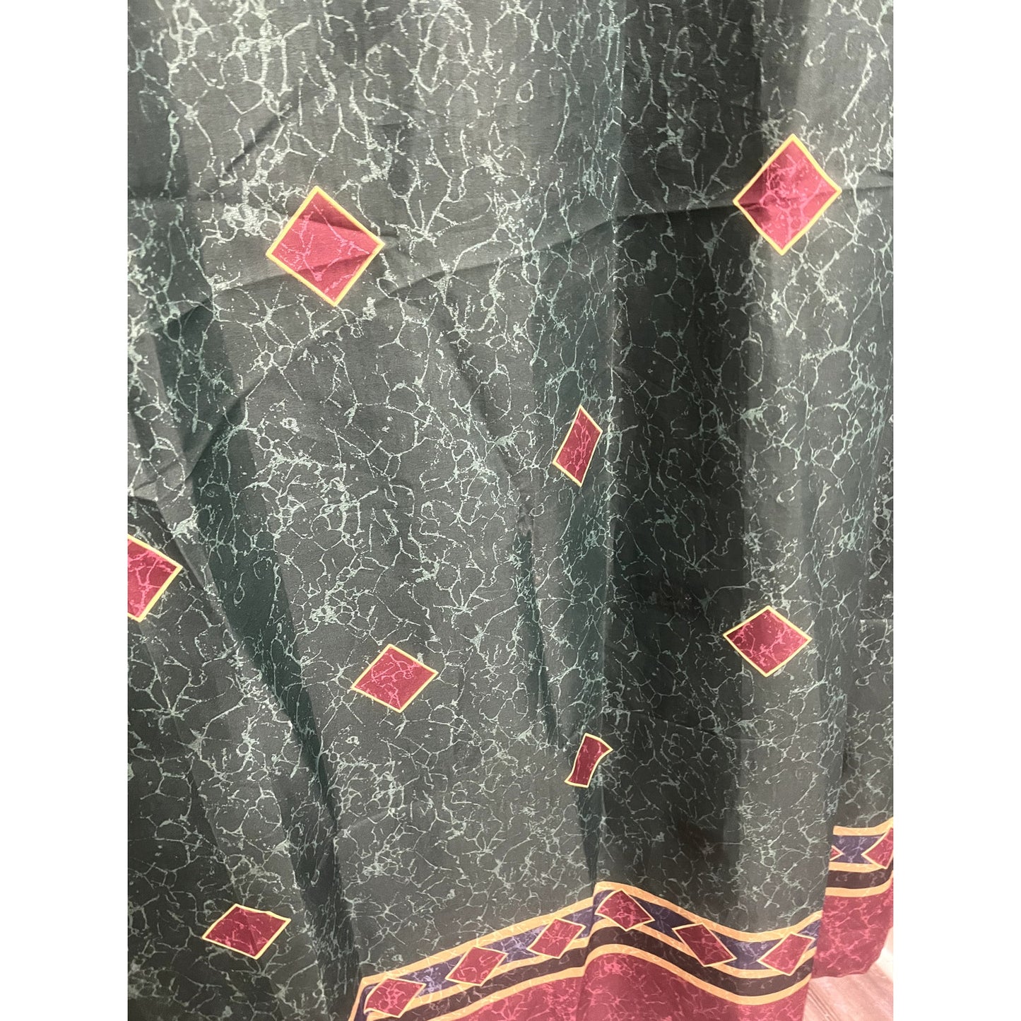 Vintage Amalfi 90S Shower Curtain Y2K Springs Home Green Maroon Gold Art Deco