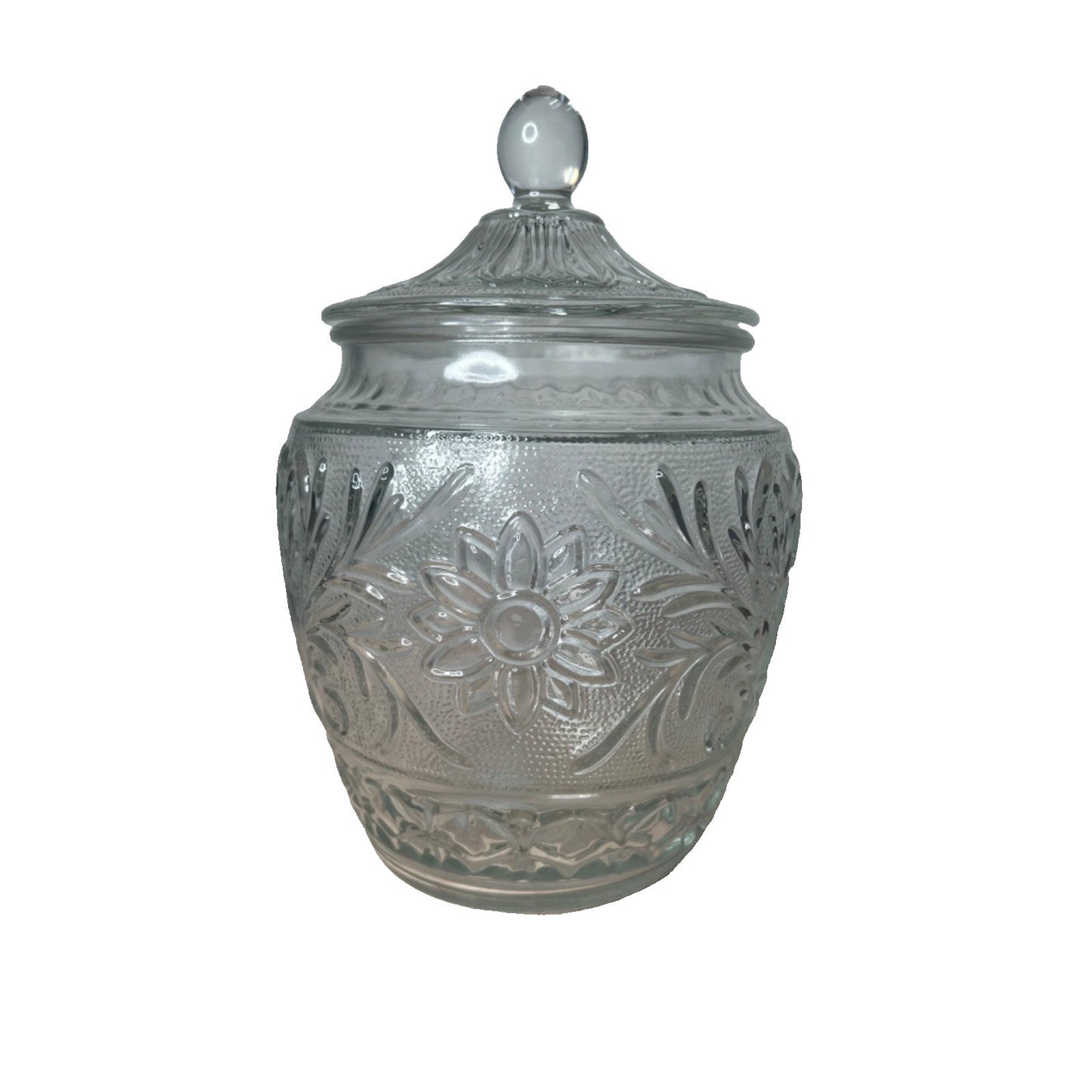 Vintage Anchor Hocking MOTHER'S COOKIES 10.25" Glass Jar & Lid Embossed Clear