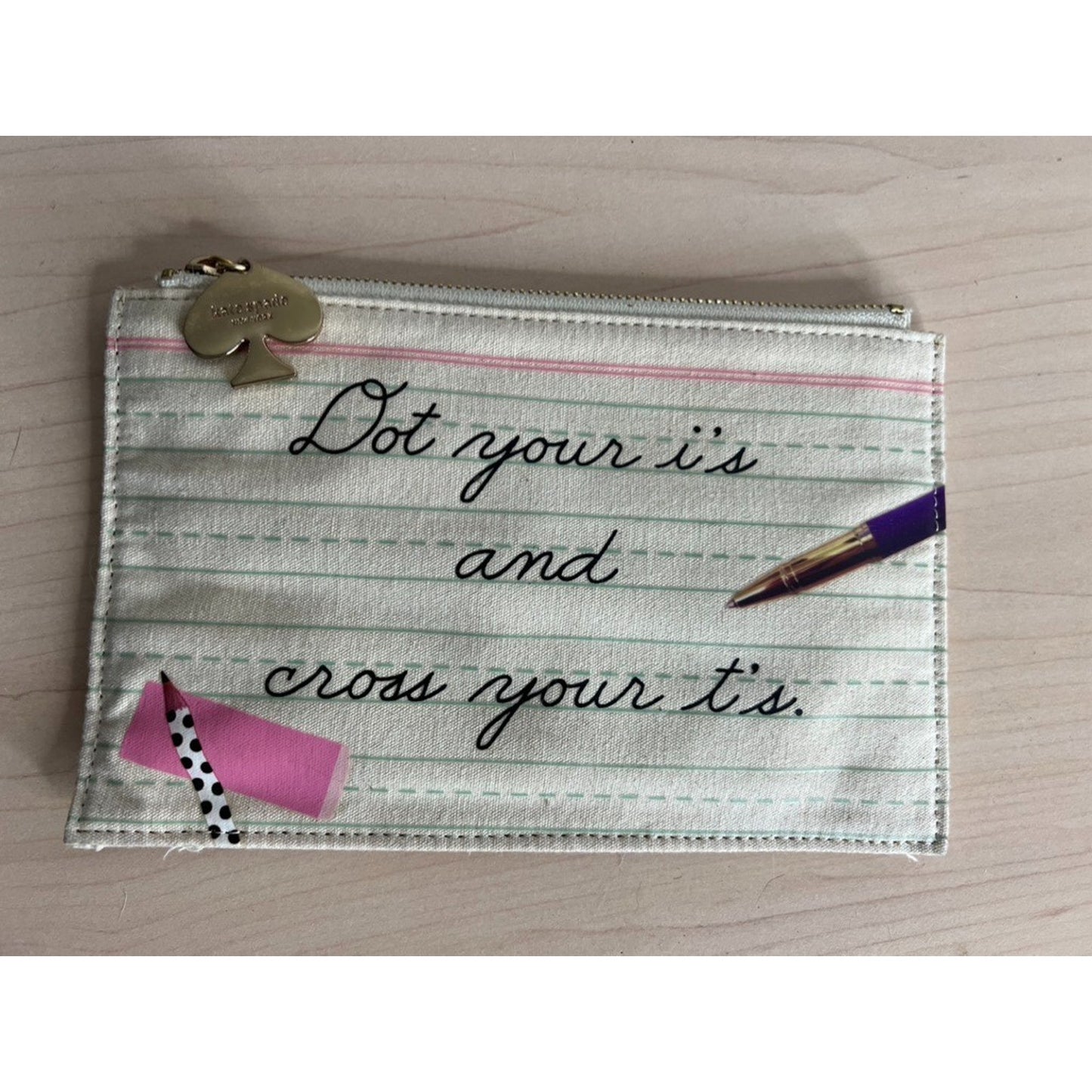 NEW Vintage Kate Spade Pencil Case + Matching Writing Tools School Supplies Set
