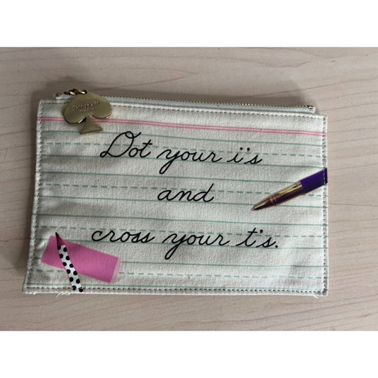 NEW Vintage Kate Spade Pencil Case + Matching Writing Tools School Supplies Set