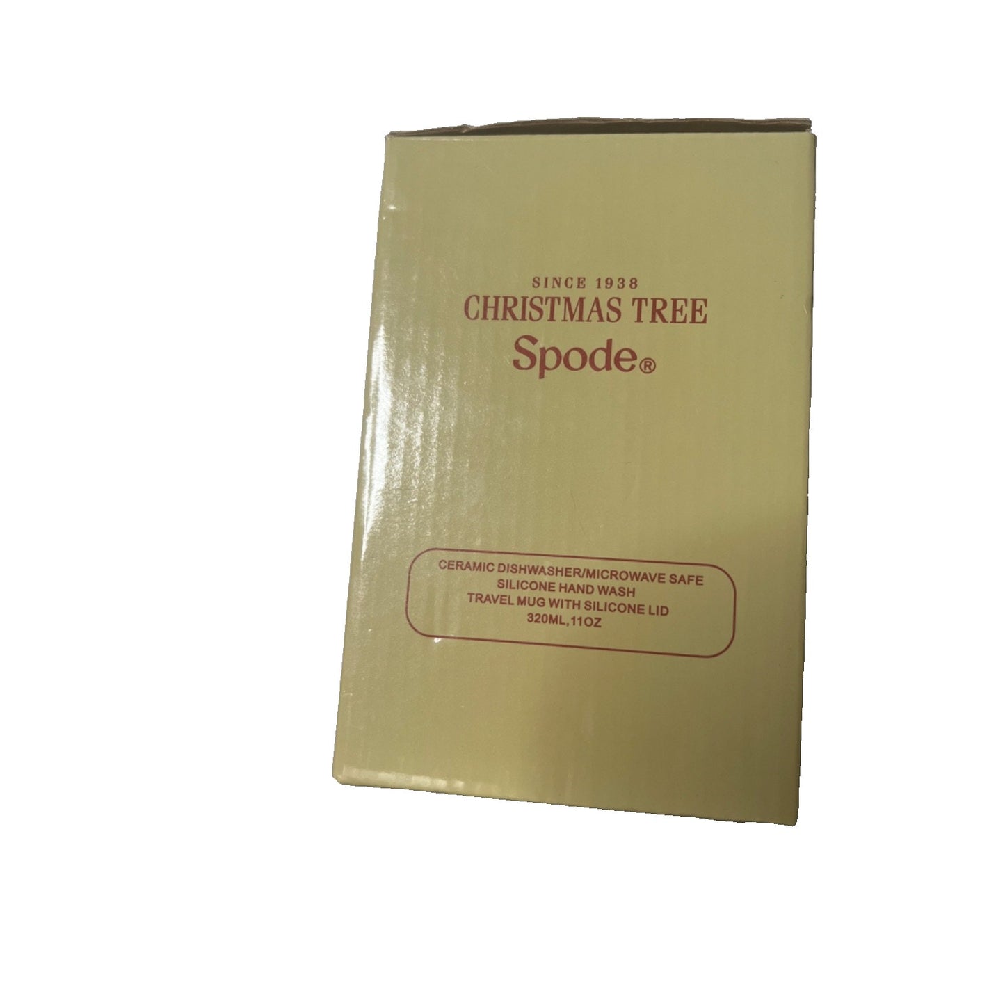 Spode Christmas Tree Ceramic Travel Mug with Silicon Lid 320 mL 11 oz NEW IN BOX